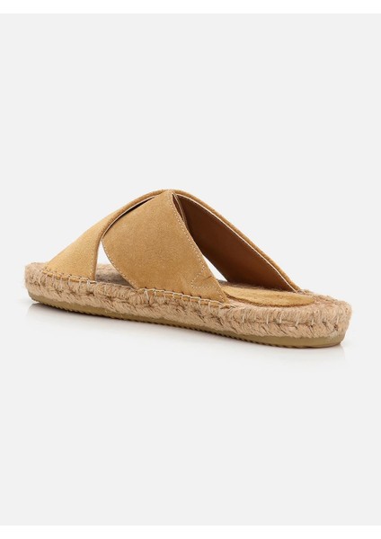 Kimela Koyu Kum Kadın Espadril Terlik modelleri