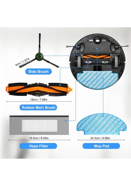 Yeedi Vac Max Için Aksesuarlar, Ecovacs Ozmo Deebot T8 N8 Robot Için (Yurt Dışından)