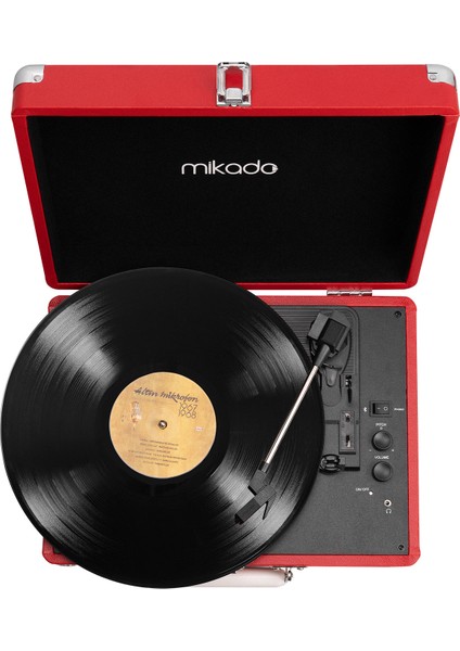 Nostalgia MN-P317 Kırmızı Turntable + Rca + Bluetooth Destekli Pikap