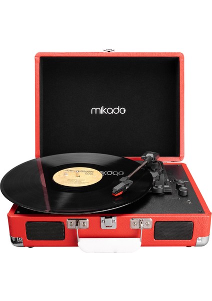 Nostalgia MN-P317 Kırmızı Turntable + Rca + Bluetooth Destekli Pikap