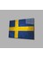 Isveç Bayrağı Cam Tablo Swedish Flag 2