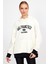 Kapüşonlu Baskılı Oversize Sweatshirt UN-757A06 4