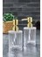 2 Adet 200 ml Sıvı Sabunluk Kristal Banyo Mutfak Sıvı Sabunluk Set - Cam Değildir 2