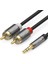 Telefon Bilgisayar Televizyon Ses Sistemleri Için 3.5mm Jack ve 2'li Rca Aux Ses Kablosu (1.5 Metre) 2