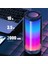 Renkli Işık ile LED Kablosuz Bluetooth Hoparlör Açık Taşınabilir Fm Radyo Takılabilir Kart Mikrofon Stereo Subwoofer, Siyah (Yurt Dışından) 3