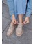 Pavia Nude Deri Bağcıklı Kadın Loafer 1