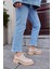 Pavia Nude Deri Bağcıklı Kadın Loafer 5