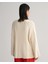 Kadın Krem Oversize Fit Bisiklet Yaka Desenli Kazak 4802146.130 3