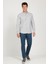 Erkek Açık Gri Slim Fit Dar Kesim Düğmeli Yaka Flanel Oduncu Kışlık Gömlek 2