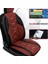 Verita Elegance Serisi - Bmw X6 ile Uyumlu Koltuk Kılıfı, Keten-Deri / Bordo 3