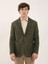 Haki Erkek Slim Fit Düz Kaşe Mono Yaka Ceket 1