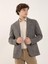 Kahve Melanj Erkek Slim Fit Mono Yaka Ceket 97212 4