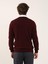 Bordo Erkek Slim Fit Düz Klasik V Yaka Triko 5
