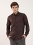 Kahve Erkek Slim Fit Düğmeli Yaka Uzun Kol Gömlek 1