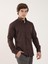 Kahve Erkek Slim Fit Düğmeli Yaka Uzun Kol Gömlek 3