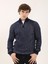Lacivert Erkek Regular Fit Dokulu Fermuarlı Dik Yaka Triko 3