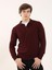 Bordo Erkek Slim Fit Polo Yaka Triko - 91137 1