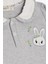 Kız Çocuk Sweatshirt Tavşan Nakışlı Düğmeli 2-6 Yaş, Açık Gri Melanj 3