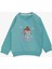 Kız Çocuk Sweatshirt Havalı Kız Baskılı 1.5-5 Yaş, Su Yeşili 1