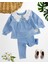 Bebek Fisto Yakalı Ince Örme Kot 2 li takım - Mavi 1