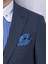 Erkek Slim Fit Sivri Yaka Lacivert Yelekli Takım Elbise 4