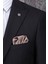 Erkek Slim Fit Sivri Yaka Siyah Yelekli Takım Elbise 3