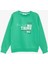 Girls & Boys Erkek Çocuk Sweatshirt Yazı Baskılı 8-14 Yaş, Yeşil 1