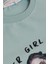 Kız Çocuk Sweatshirt Harika Kız Yazı Baskılı Çiçekli 9-14 Yaş, Su Yeşili 3