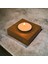 Ahşap Tealight Kare Mumluk - Kayın M004 1