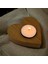 Ahşap Tealight Kalpli Mumluk - Kayın M002 1