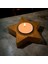 Ahşap Tealight Yıldız Mumluk - Kayın M003 1