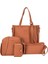 Yaz Yeni 4'lü Paket Kadın Cüzdan ve Çanta Seti Düz Renk Pu Deri Satchel Çanta Omuz Çantası Çanta Trendy Basit Mektup Çanta (Yurt Dışından) 4