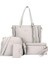 Yaz Yeni 4'lü Paket Kadın Cüzdan ve Çanta Seti Düz Renk Pu Deri Satchel Çanta Omuz Çantası Çanta Trendy Basit Mektup Çanta (Yurt Dışından) 5