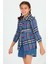 Indigo Kız Çocuk Ekose Desenli Bel Bağlamalı Gömlek P-00006243 4