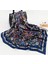 2 Paket 35 "saten Ipek Gibi Saç Eşarp Bandana Işık Kafa Sarar Boyun Yüz Eşarplar Kadınlar Için Kapak, Çiçek Lacivert + Beyaz (Yurt Dışından) 4