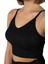 Kadın Siyah Ip Askılı Fitted/vücuda Oturan Fitilli Örme Crop Top Bluz 23K-TRP-CRP05 3