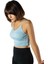 Kadın Mavi Ip Askılı Fitted/vücuda Oturan Fitilli Örme Crop Top Bluz 23K-TRP-CRP05 2