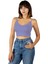 Kadın Mor Ip Askılı Fitted/vücuda Oturan Fitilli Örme Crop Top Bluz 23K-TRP-CRP05 2