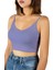 Kadın Mor Ip Askılı Fitted/vücuda Oturan Fitilli Örme Crop Top Bluz 23K-TRP-CRP05 3