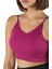 Kadın Fuşya Ip Askılı Fitted/vücuda Oturan Fitilli Örme Crop Top Bluz 23K-TRP-CRP05 3