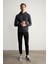 Çetinkaya Mentality 3706 Erkek Kapüşonlu Kanguru Cepli Rejenere Antrasitmelanj Sweatshirt 2