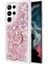 Samsung Galaxy S23 Ultra Kılıf Glitter Liquid Holder Pembe 1