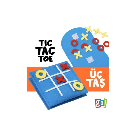 Go Toys Xox 3 Taş Zarf Tasarımlı Keçe Kutu Oyunu Tic Tac Toe