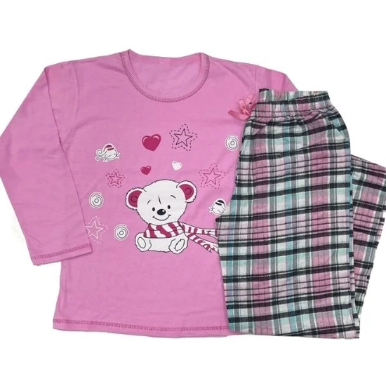 Benden Giy Kız Çocuk Pamuklu Uzun Kol Altı Uzun Kışlık Pijama Takımı
