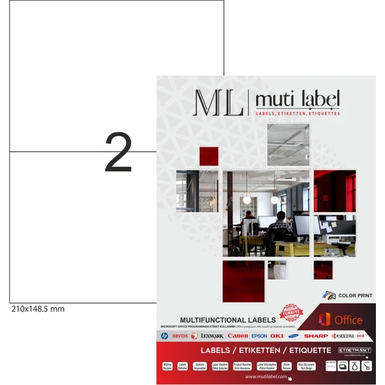 ML Muti Label 210x148.5mm Lazer Etiket