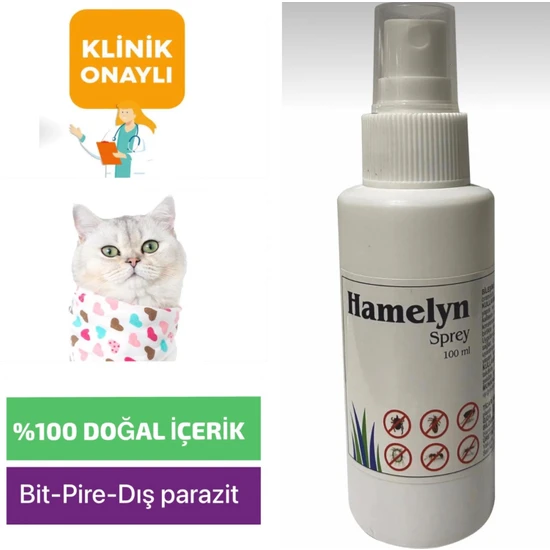 İstanbul Kimya Hamelyn Bit, Pire, Kene, Spreyi Köpek, Kedi, Kafes Kuşları 100 ml