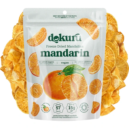 Dokuru Mandalina Kuru Meyve Cipsi - Dondurularak Kurutulmuş Freeze Dried Çıtır Mandalina