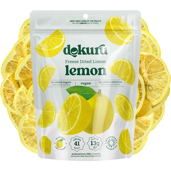 Dokuru Limon Kuru Meyve Cipsi - Dondurularak Kurutulmuş Freeze Dried Çıtır Limon Kurusu