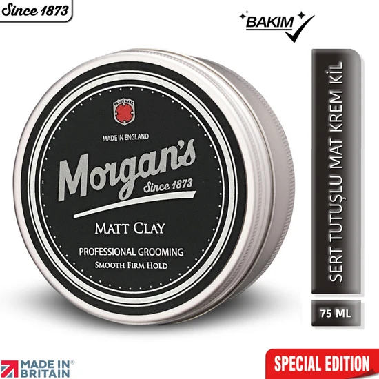 Morgan's Pomade Matt Clay Smooth Firm Hold - Güçlü Tutuş Sağlayan Şekillendirici Kil 75 ml