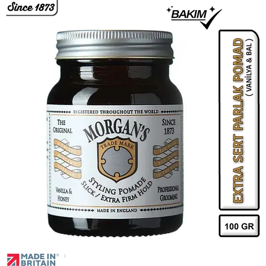 Morgan's Pomade Styling Extra Hold Vanilla & Honey - Extra Sert Tutucu Parlaklık Veren Pomad 100 gr